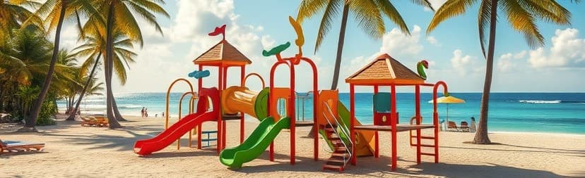 A happy family enjoying a resort